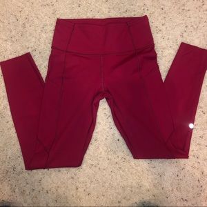 LULU LEMON FUCHSIA LEGGINGS